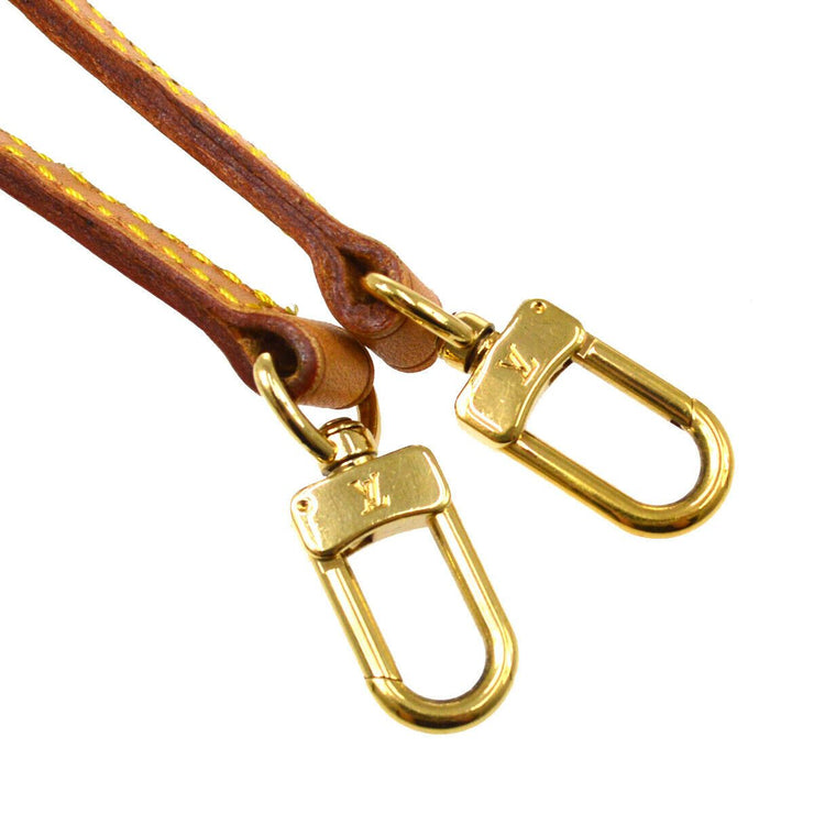 LOUIS VUITTON Logos Shoulder Strap Brown Leather Handbag Accessories 03132
