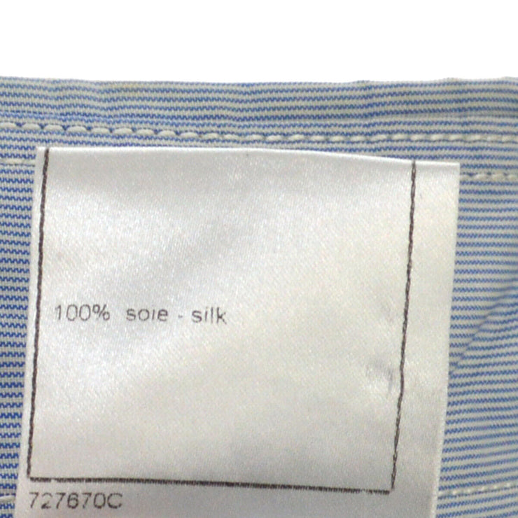 CHANEL CC Short Sleeve Tops Stripe Shirt Blue White #40 NR12966h