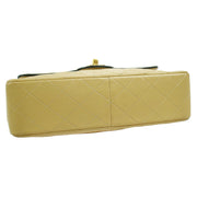 CHANEL Quilted Double Chain Small Shoulder Bag Beige Lambskin 72979