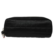 CHANEL CC Choco Bar Lipstick Charm Bag Pouch 9257101 Purse Black Satin 54859