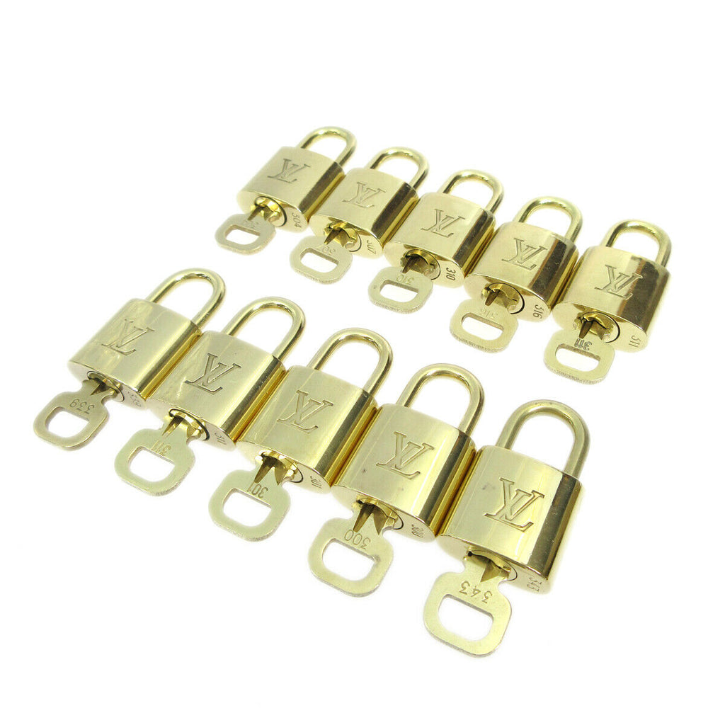 Authentic Louis Vuitton Gold Brass Lock and Key Set 339 