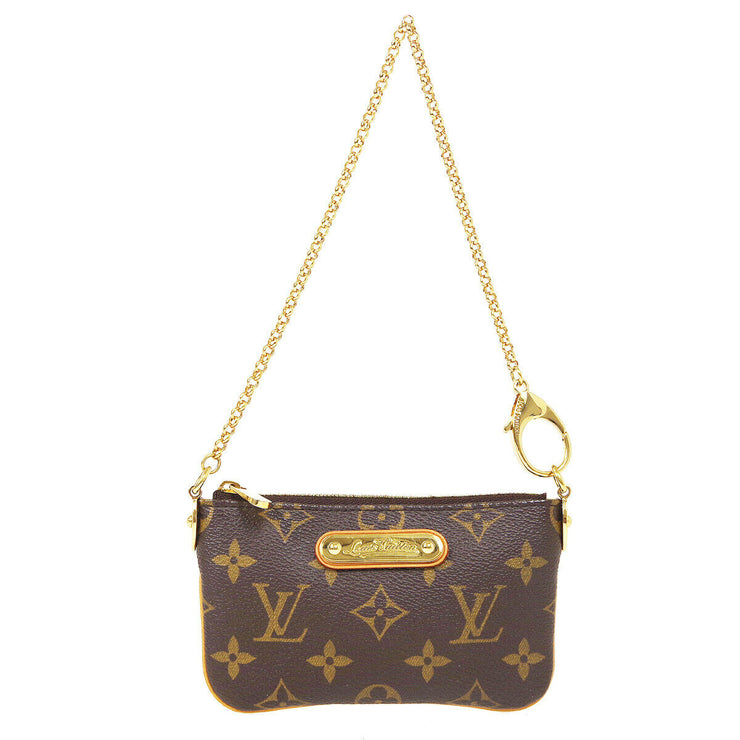 LOUIS VUITTON POCHETTE MILLA PM CHAIN HAND BAG MONOGRAM M60095 60375