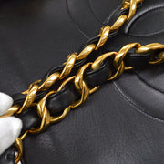 CHANEL CC Jumbo XL Chain Shoulder Tote Bag 3420355 Purse Black Leather 92629