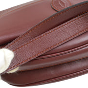 CARTIER Must De Cartier Shoulder Bag Purse Italy Bordeaux Leather 42044