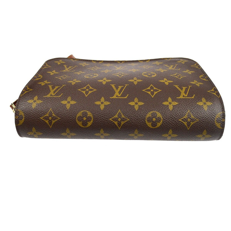 LOUIS VUITTON Orsay Clutch Hand Bag Monogram Leather Brown France