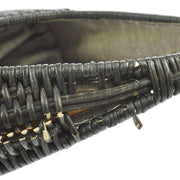 Salvatore Ferragamo Hand Bag Black Rattan Leather Vintage AK31670h