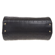 CHANEL Choco Bar CC Logos Handbag 7276265 Purse Black Leather  38685