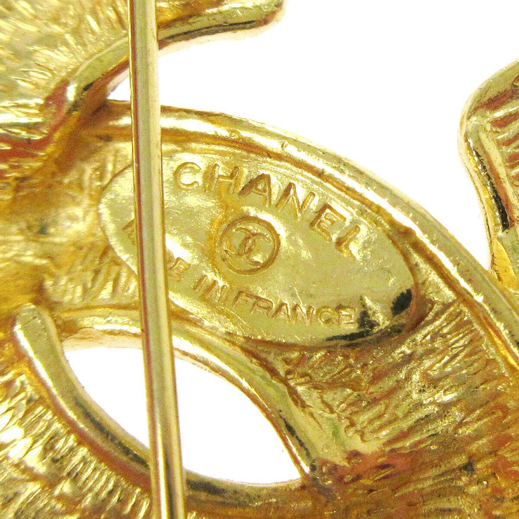 CHANEL CC Logos Quilted Brooch Pin Corsage Gold-Tone 1153 Accessories 03362
