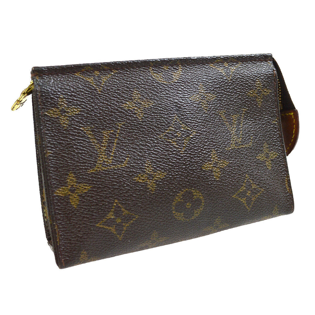 Louis Vuitton Pochette Toilette Bucket PM Pouch Bag Brown Free Shipping