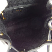 GUCCI Bamboo Line Backpack Hand Bag Purse Black Leather Italy  00332