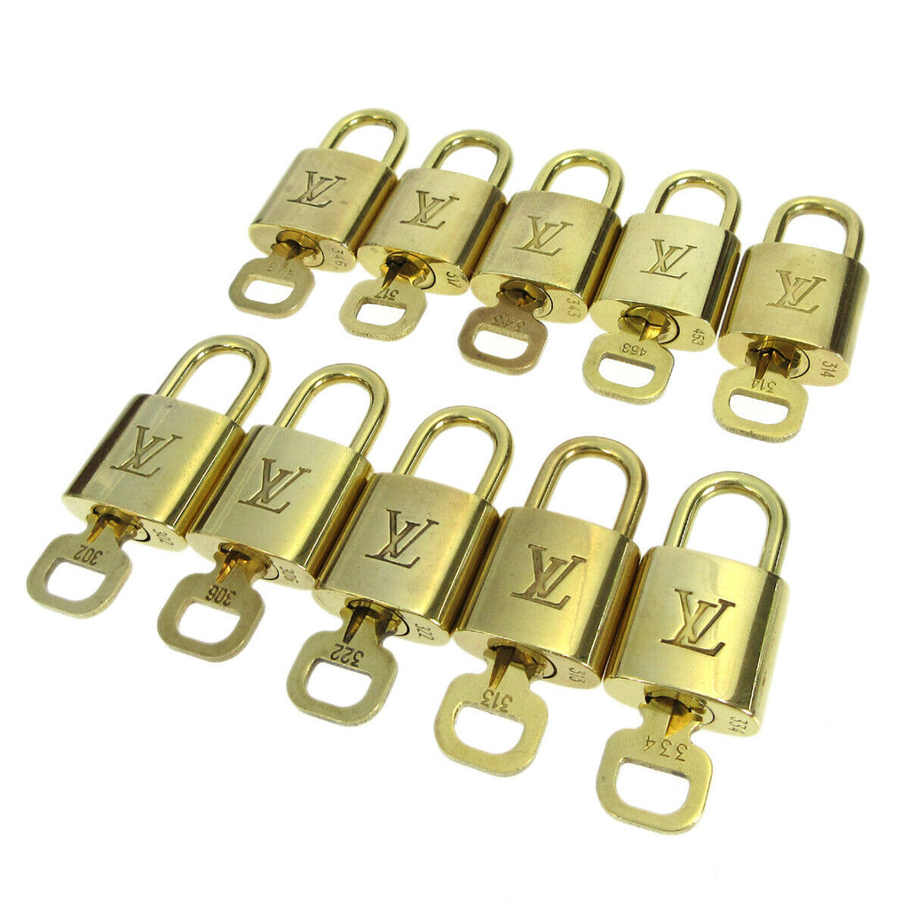 LOUIS VUITTON Padlock & Key Bag Accessories Charm 10 Piece Set Gold 71 –  brand-jfa