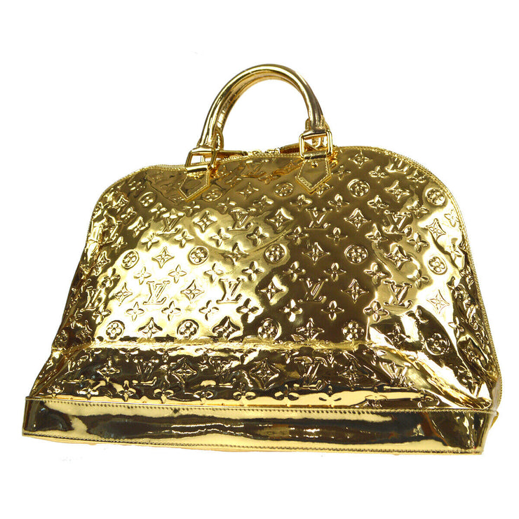 Louis Vuitton Monogram Mirror Alma GM - Gold Handle Bags, Handbags