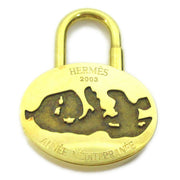 HERMES 2003 ANNEE MEDITERRANEE Mediterranean Cadena Padlock Bag Charm Gold 70559