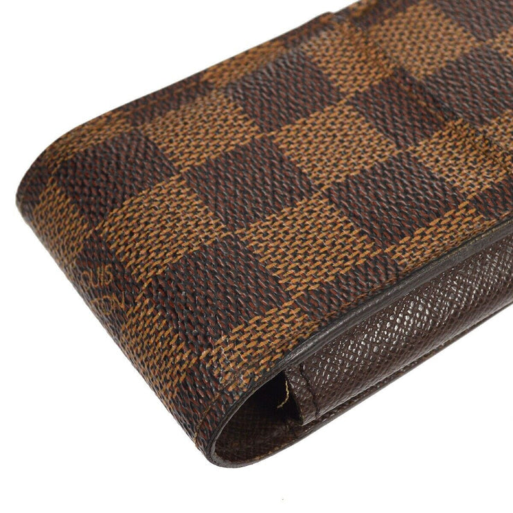 LOUIS VUITTON ETUI CIGARETTE CASE PURSE DAMIER EBENE N63024 CT1005 45069