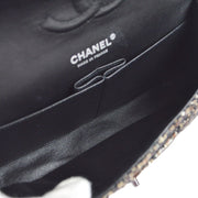 Chanel Classic Double Flap Medium Shoulder Bag Black Brown Tweed 15179062 67908