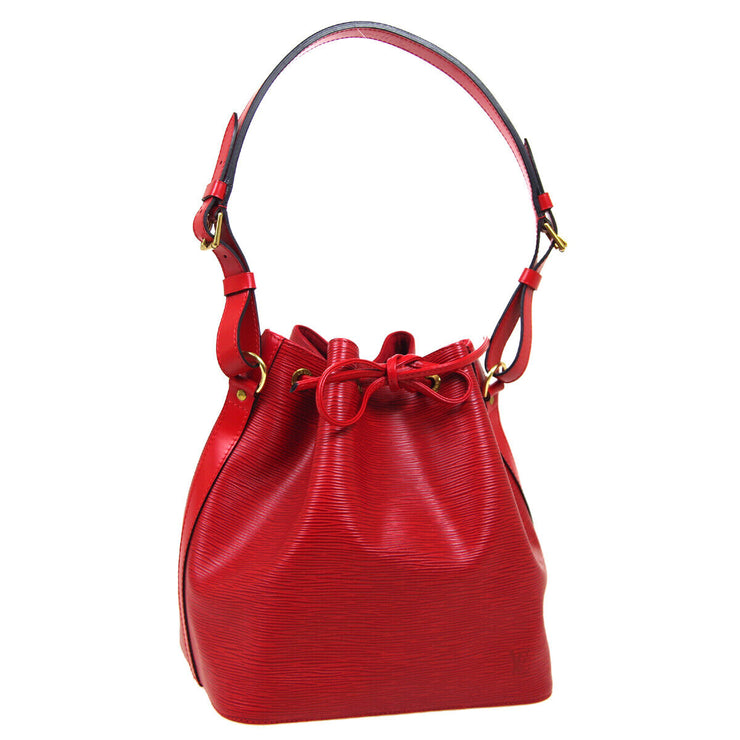 LOUIS VUITTON Noe Drawstring Shoulder Bag Epi Leather Red M44007