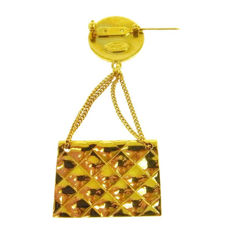CHANEL CC Logos Bag Motif Brooch Pin Corsage Gold-Tone AK26008k