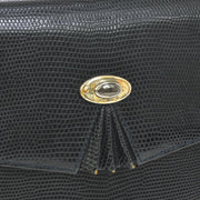 GUCCI Vintage Clutch Hand Bag Black Leather AK38152h