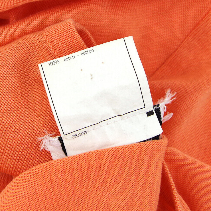 CHANEL CC Logos Short Sleeve Tops Shirt Orange 100% Cotton #42 AK37959i