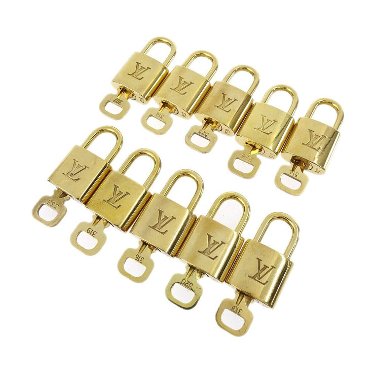LOUIS VUITTON Padlock & Key Bag Accessories Charm 10 Piece Set Gold 21104