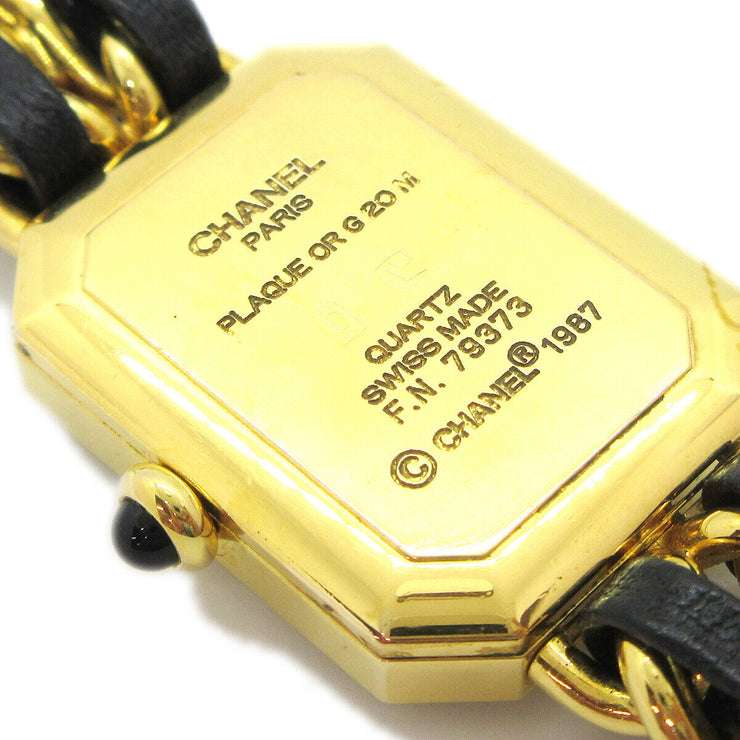 CHANEL Premiere Ladies Wristwatch Watch Quartz Gold Black F.N.79373 #M AK38570h