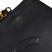 CHANEL CC Jumbo XL Chain Shoulder Tote Bag 3420355 Purse Black Leather 92629