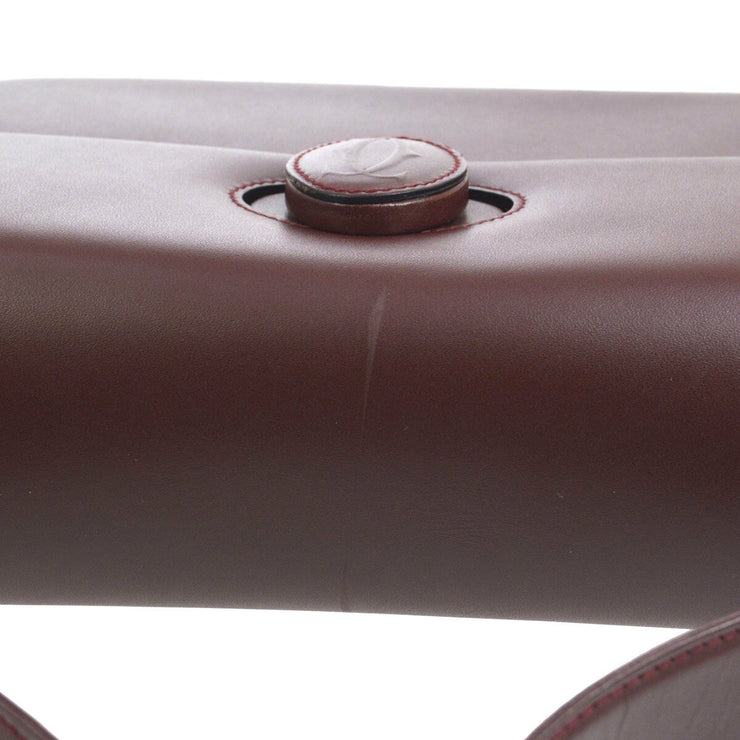 CARTIER Must De Cartier Cross Body Shoulder Bag Bordeaux Leather O02413c