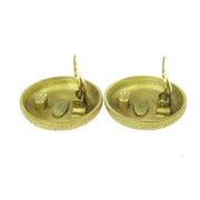 CHANEL CC Logos Button Motif Earrings Gold-Tone Clip-On 94P Accessories AK38473i