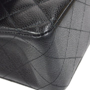 CHANEL Classic Double Flap Medium Shoulder Bag Black Caviar Skin 16304991 65473
