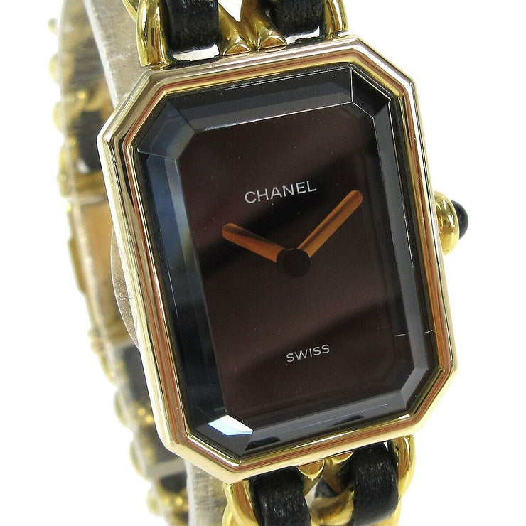CHANEL Premiere X.N.50354 #M Ladies Quartz Wristwatch PLAQUE OR G 20M 14836