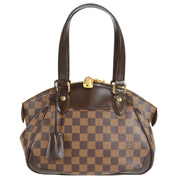 LOUIS VUITTON VERONA PM HAND BAG PURSE DAMIER EBENE N41117 93504