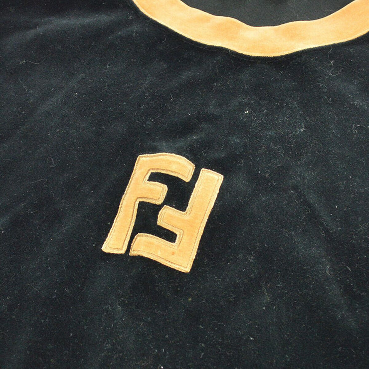FENDI Vintage Logos Long Sleeve Tops Brown Black Italy 00806