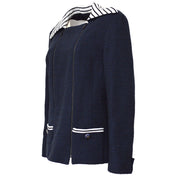 CHANEL P55988V42352 #40 Double Zip Up Long Sleeve Jacket Navy Authentic Y04111k