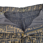 FENDI Zucca Pattern Skirt Brown Black Cotton #40 AK35564h