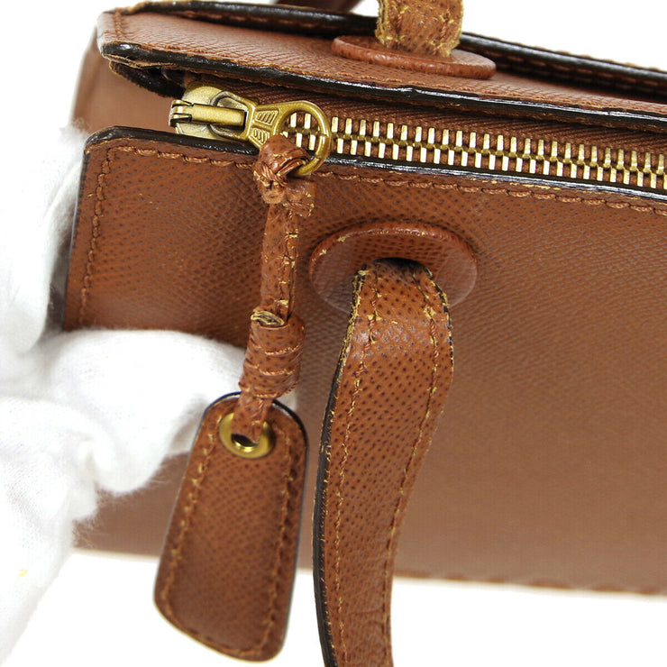 CHANEL CC Shoulder Tote Bag Brown Caviar Skin Leather 06013