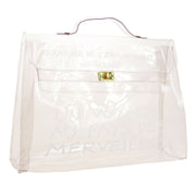HERMES Vinyl Kelly Beach Hand Bag Purse SOUVENIR DE L'EXPOSITION 1997 01044