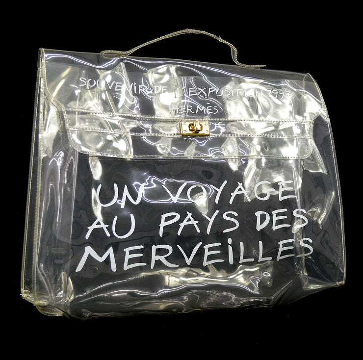 HERMES Vinyl Kelly Hand Beach Bag SOUVENIR DE L'EXPOSITION 1997 AK38013g