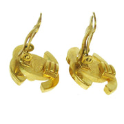 CHANEL CC Logos Turnlock Motif Earrings Clip-On Gold-Tone 96A RK14220b