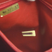 CHANEL Quilted CC Belt Waist Bum Bag Red Denim Leather 1743698 Purse 00954
