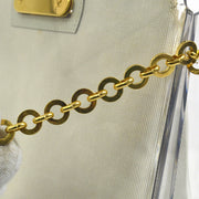 Salvatore Ferragamo Gancini Chain Shoulder Bag Clear Plastic GHW JT06172k