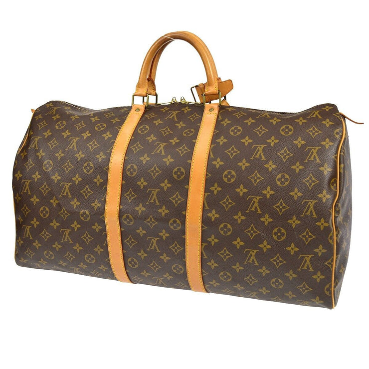 LOUIS VUITTON MONOGRAM PURSE KEEPALL 55 TRAVEL HANDBAG M41424 MI0912 86657