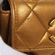 CHANEL Quilted CC Chain Mini Hand Bag Pouch 2308372 Bronze Leather  AK31567f