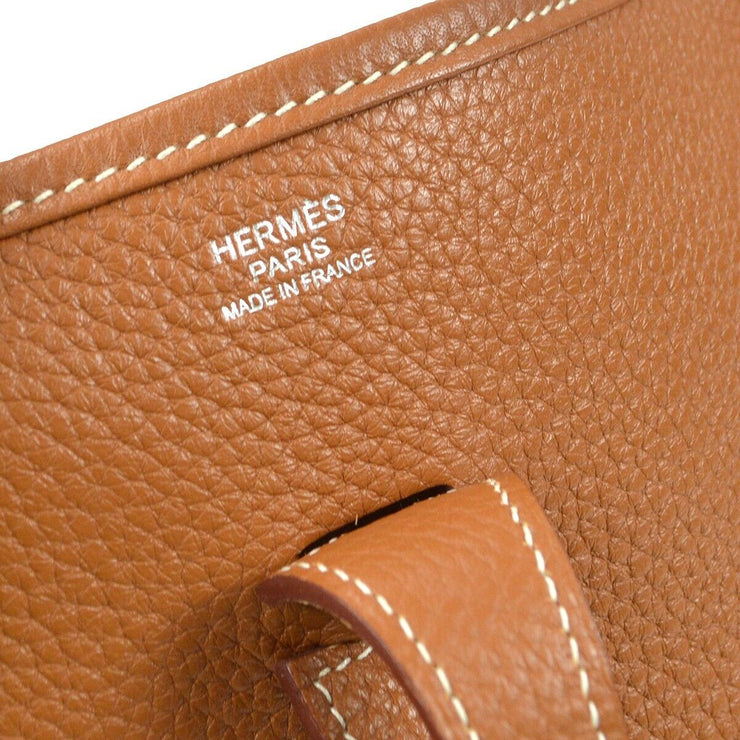 Hermes Evelyne 3 PM Shoulder Bag Gold Taurillon Clemence FP??P 97856