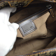FENDI Zucchino Hand Tote Bag Beige Nylon Leather 2211 SRN174 WT0079 58174