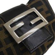 FENDI Zucca Mini Hand Bag Purse Brown Canvas Leather Italy 39866