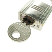 HERMES Set of Padlock & Key Cadena Silver-Tone Bag Accessories Charm 00358