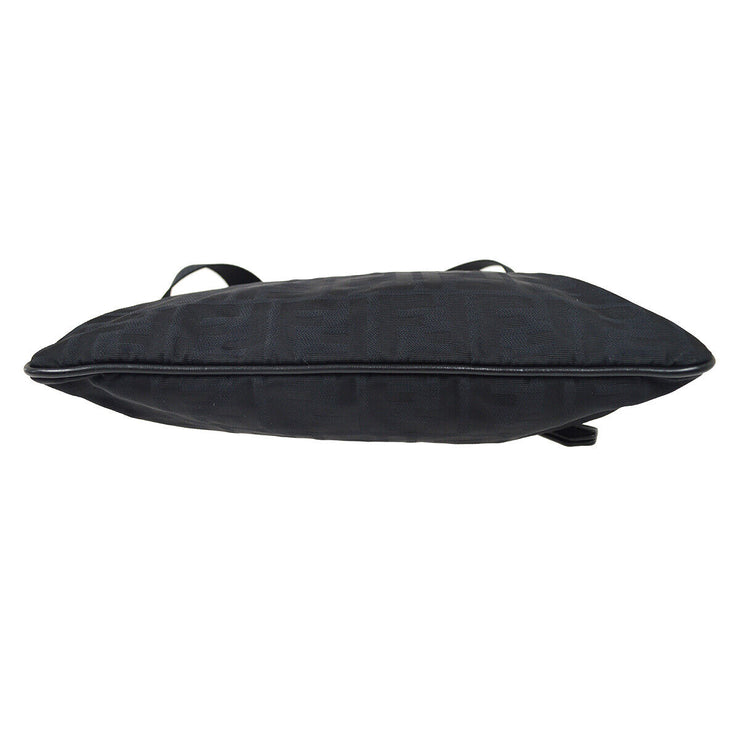 FENDI Zucca Pattern Waist Bum Bag Black Canvas Italy 7VA253-AWM119-2384 81373