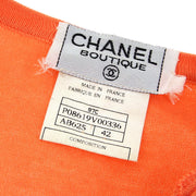CHANEL CC Logos Short Sleeve Tops Shirt Orange 100% Cotton #42 AK37959i