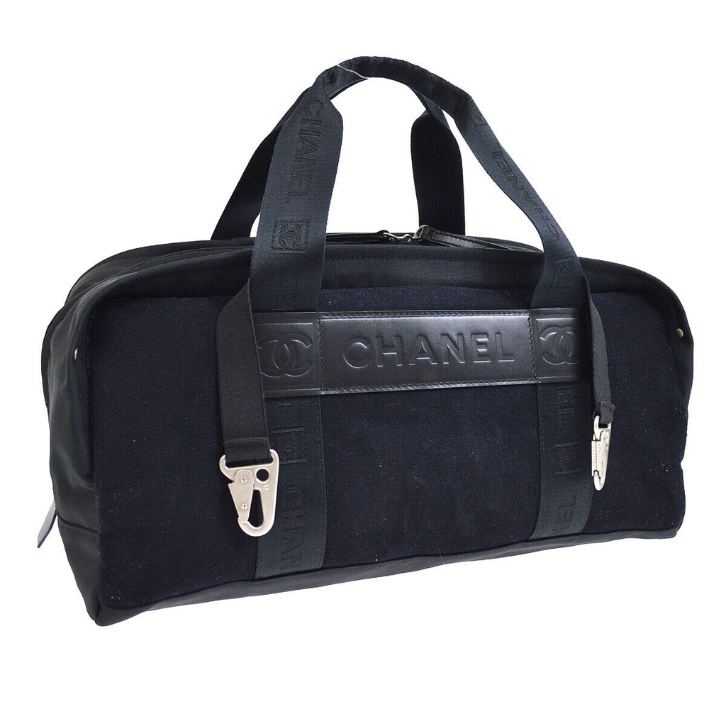 CHANEL Sport Line CC Travel Hand Bag Purse 9266673 Black Navy Wool 104 –  brand-jfa