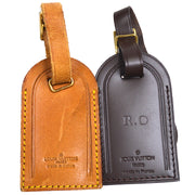 LOUIS VUITTON Name Tag 5 Set Brown Leather Bag Accessories 13797